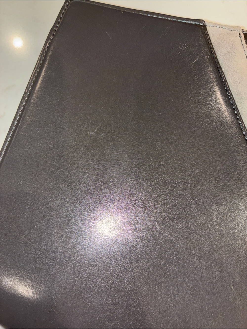 Philippe Model 90s Grey Leather Colorblock V-Detail Clutch - Picture 3 of 6